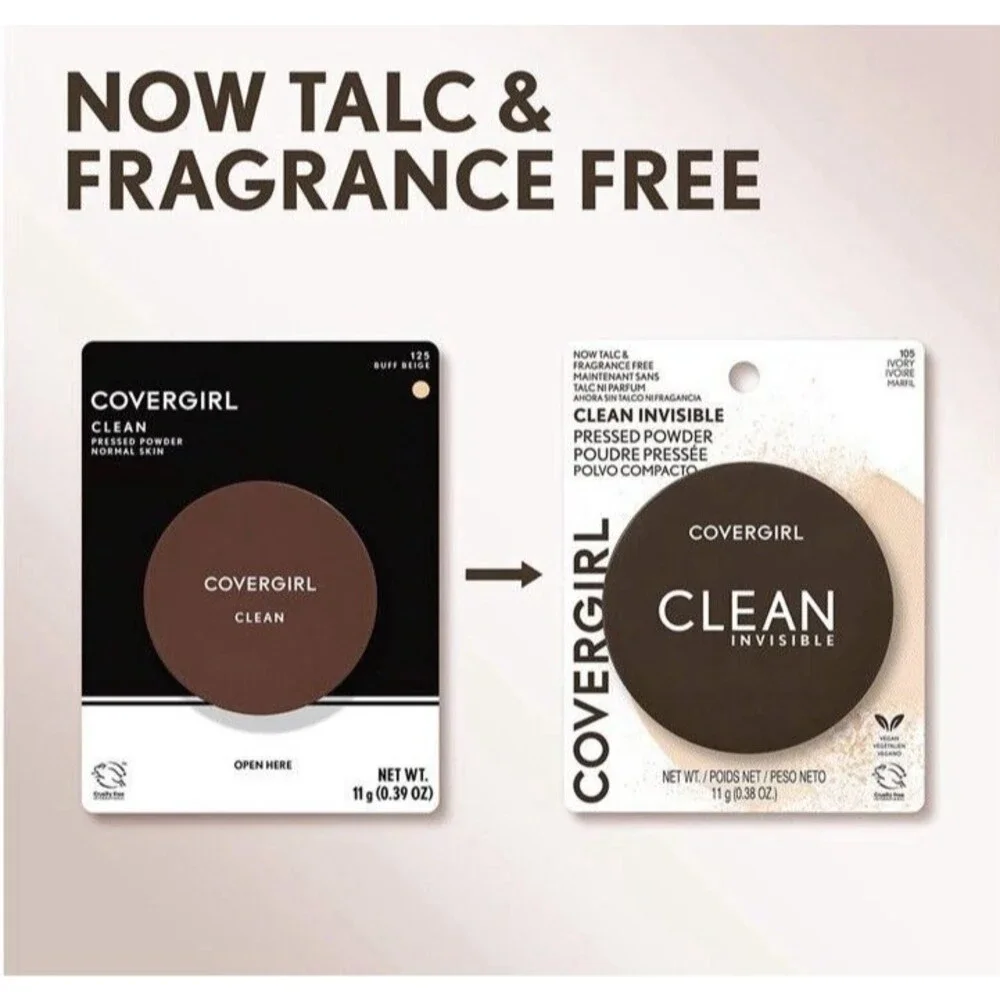 1x Covergirl Clean Invisible Pressed Powder 120 Creamy Natural, 0.39oz